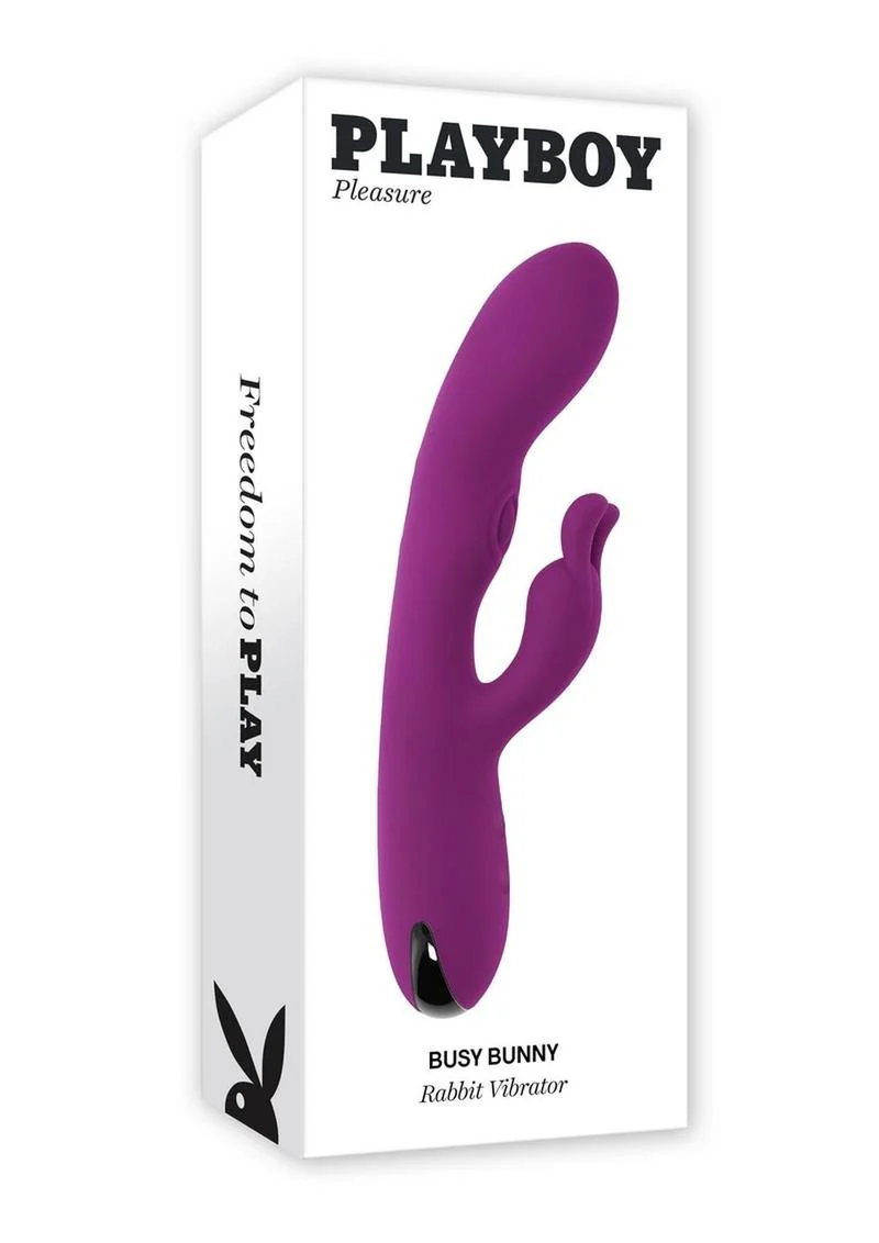 Playboy Busy Bunny Rechargeable Silicone Rabbit Vibrator - Image 4