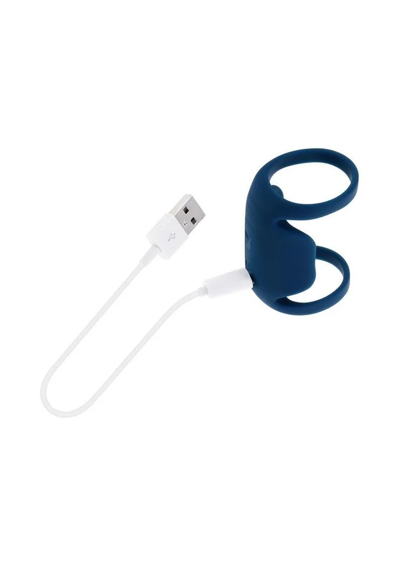 Playboy Jet Pack Rechargeable Silicone Vibrating Double Cock Ring - Image 3