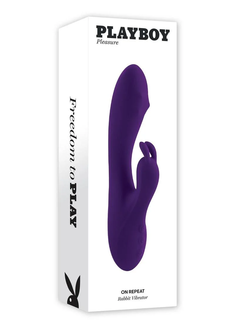 Playboy On Repeat Rechargeable Silicone Rabbit Vibrator - Image 4