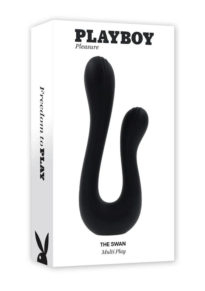 Playboy The Swan Rechargeable Silicone Dual Vibrator - Image 4