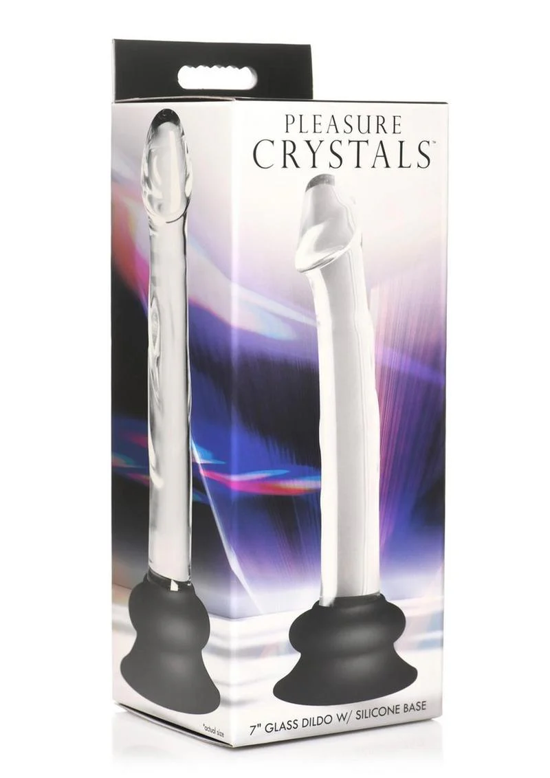 Pleasure Crystals Glass Dildo with Silicone Base - Image 12