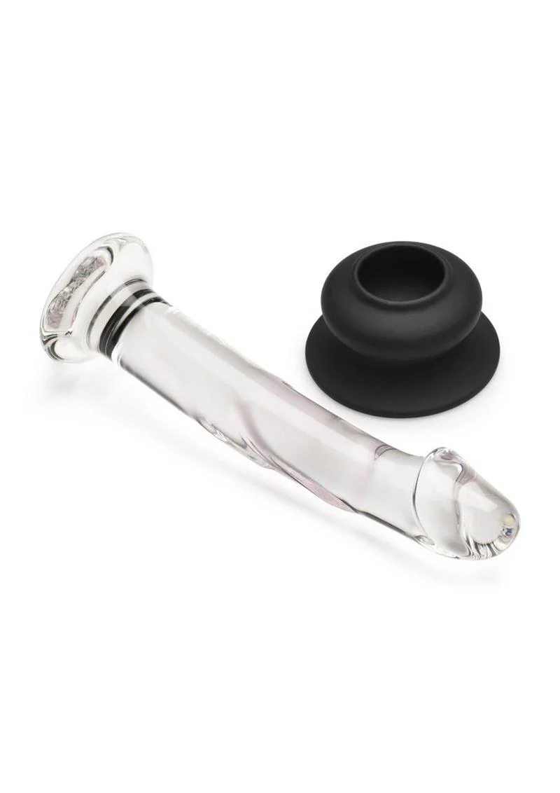 Pleasure Crystals Glass Dildo with Silicone Base - Image 2