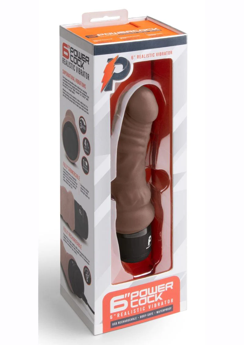 PowerCocks 6 Inch Silicone Rechargeable Realistic Vibrator - Image 27