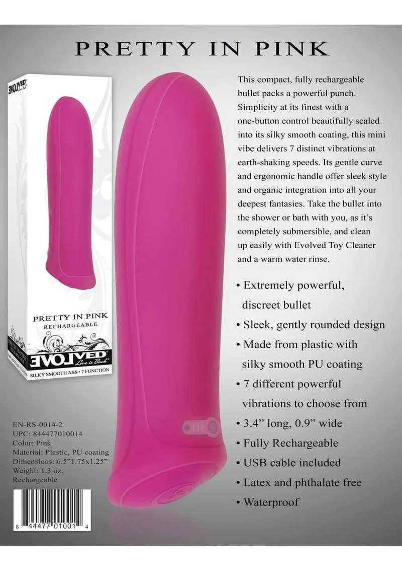 Pretty in Pink Rechargeable Waterproof Bullet Vibrator - Image 3