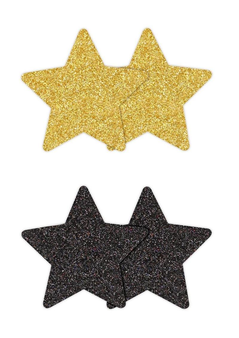 Pretty Pasties Glitter Star Gold 2 Pairs for Daring Style