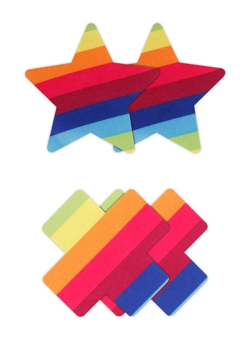 Pretty Pasties Pride Star Rainbow 2 Pairs
