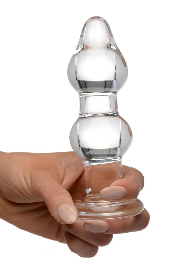 Prisms Param Glass Anal Pleaser Clear Erotic Glass Butt Plug - Image 3