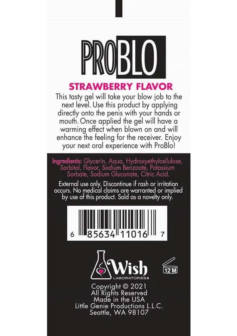 ProBlo Strawberry Flavored Oral Pleasure Gel - Image 2