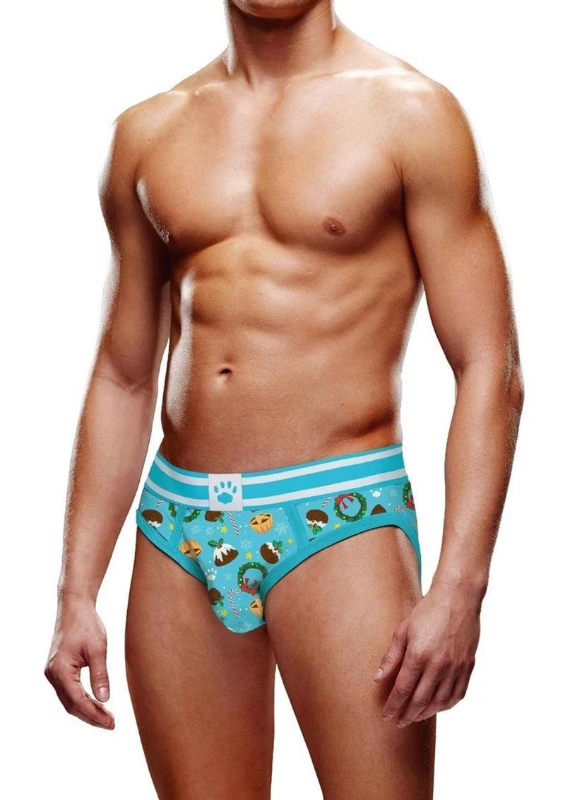 Prowler Christmas Pudding Brief Extra Small Blue White Underwear - Image 3