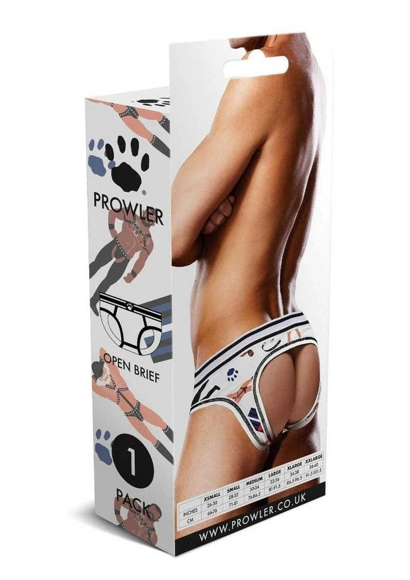 Prowler Leather Pride Open Brief White And Black Sexy Men’s Underwear - Image 4