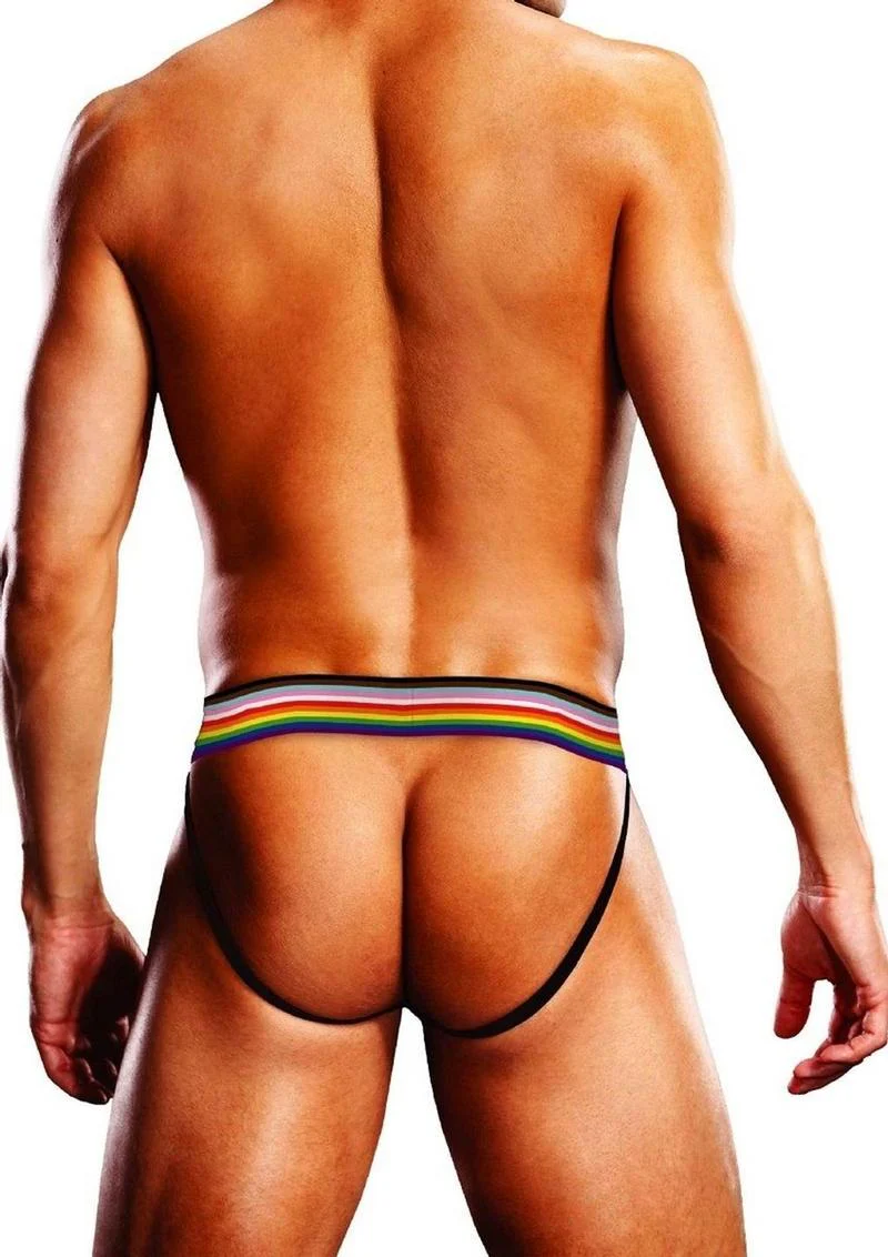 Prowler Pixel Art Gay Pride Jockstrap Bold Blue Multicolor Underwear - Image 2