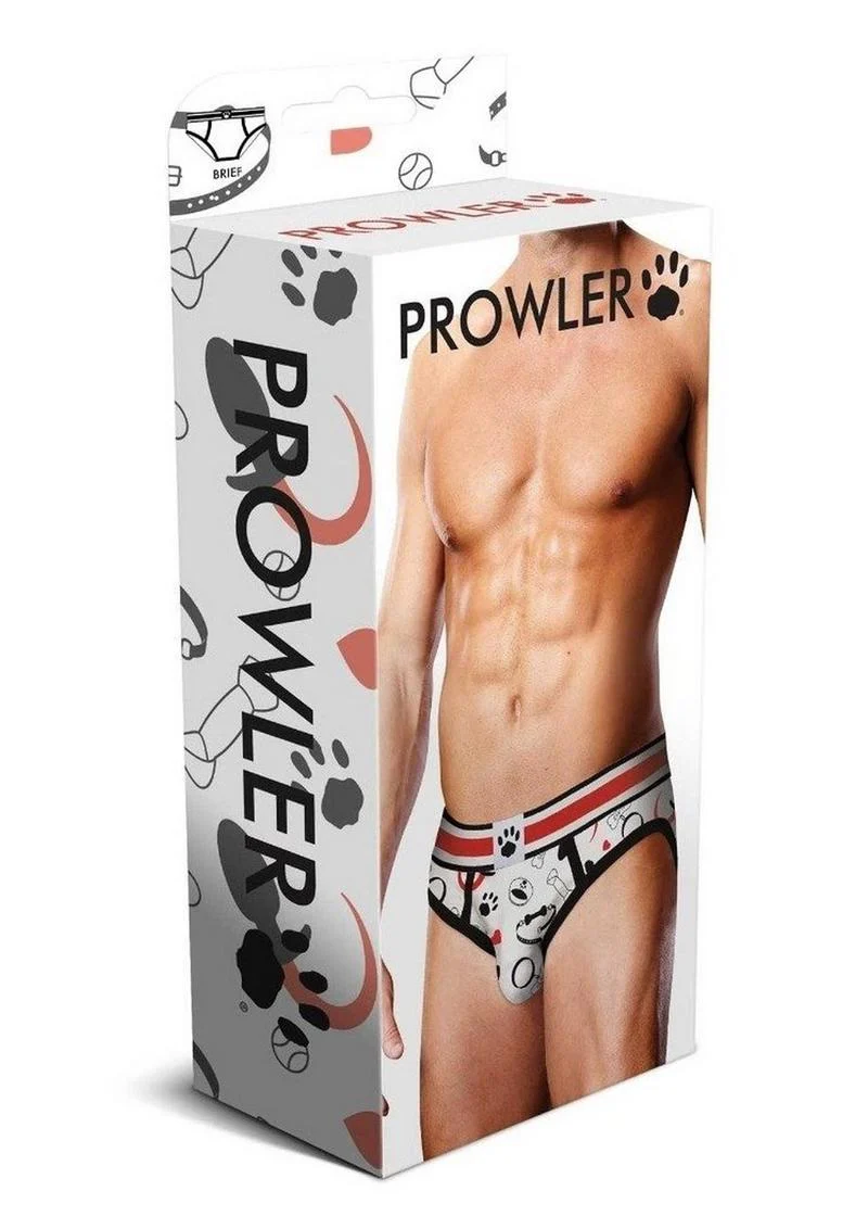 Prowler Puppie Print Men’s Brief Underwear White Black Red - Image 3