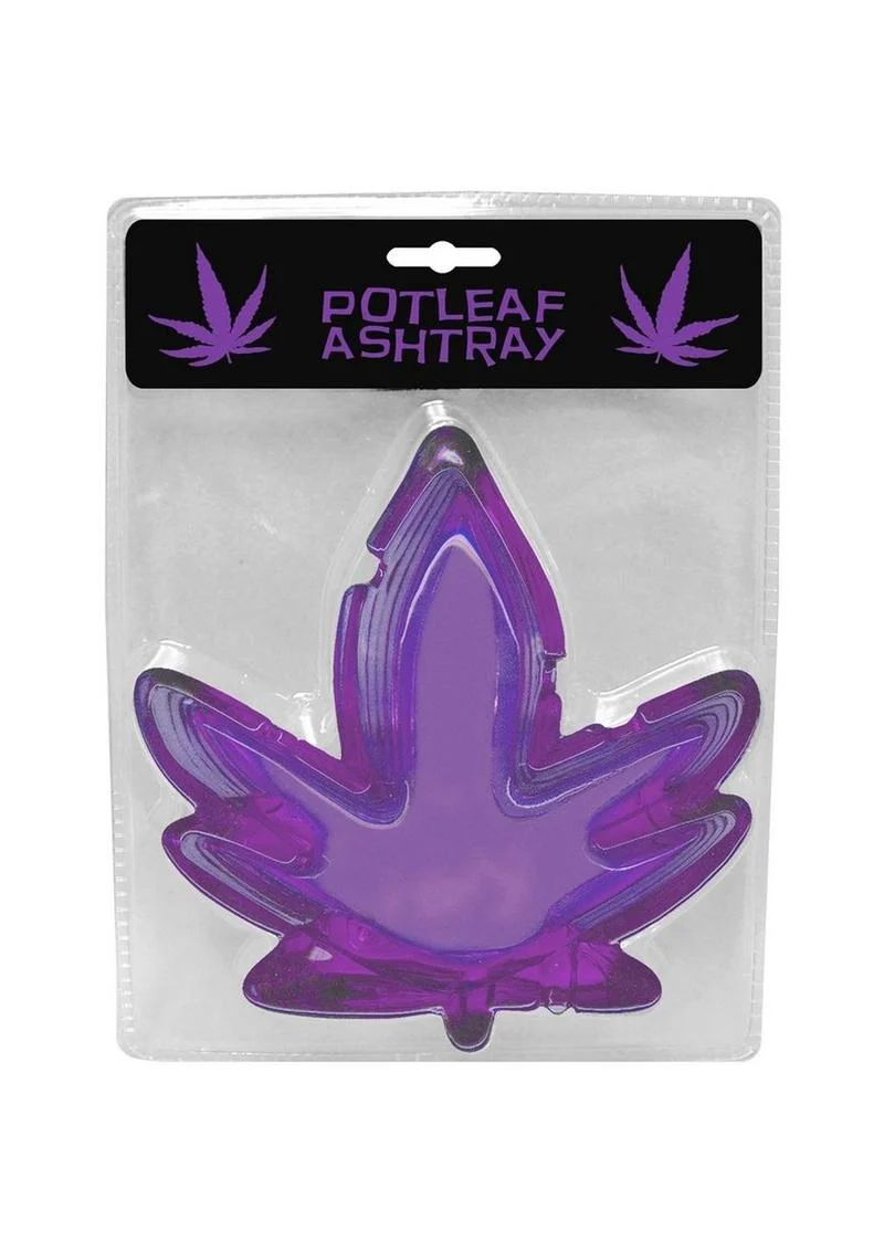 Purple Potleaf Ashtray Stylish Marijuana Leaf Design for Smokers - Image 2