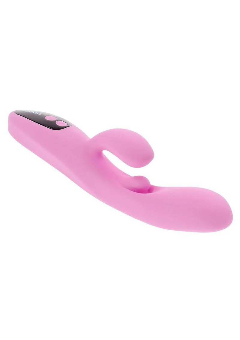 Push The Button Rabbit Vibrator with Clitoral Stimulator - Image 2