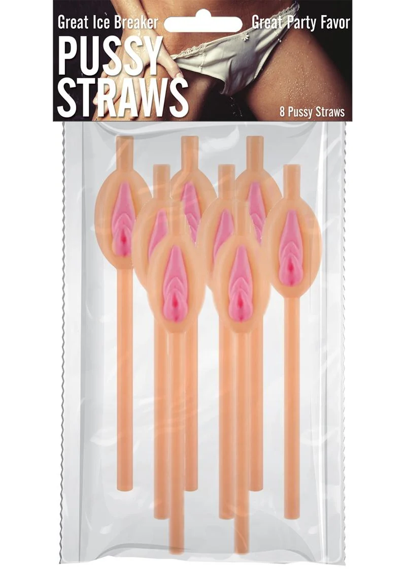 Pussy Straws Fun Party Accessory 8 Straws Per Pack - Image 3