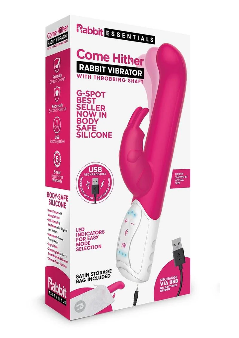 Rabbit Essentials Silicone Come Hither Rabbit Vibrator - Image 8