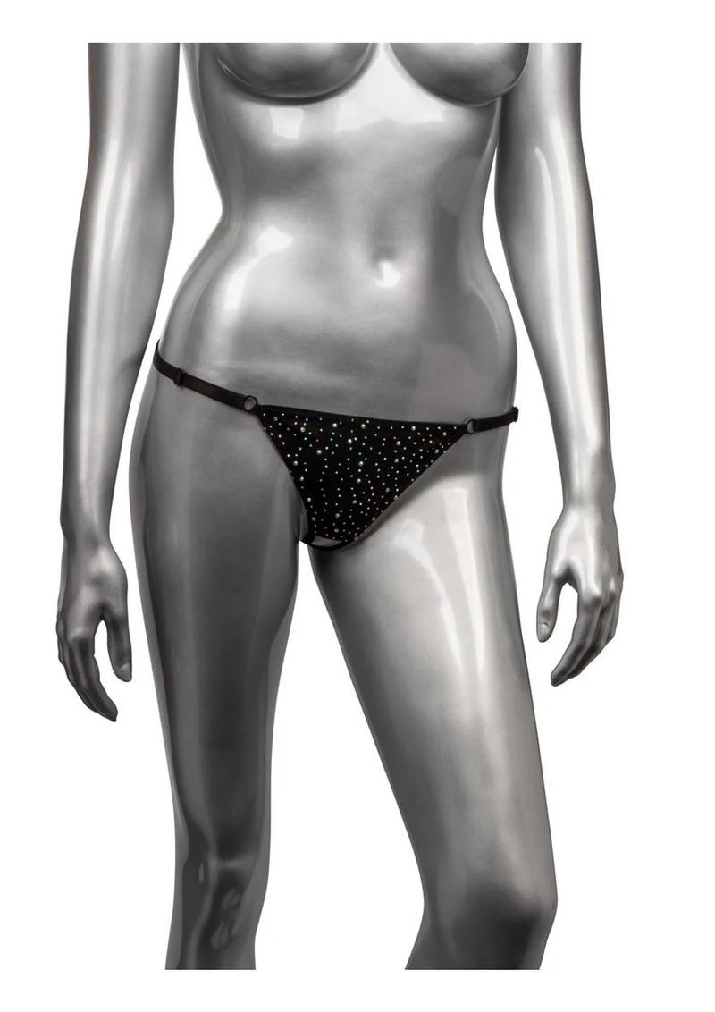 Radiance Crotchless Thong - Black - Image 3