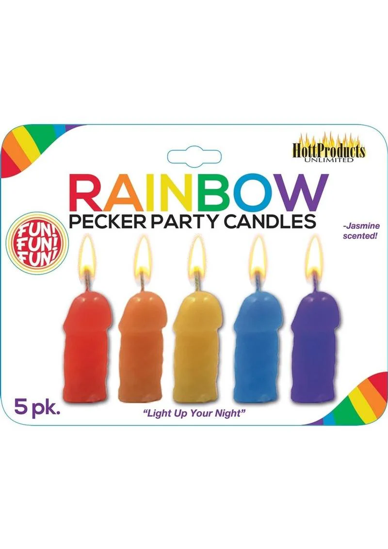 Rainbow Pecker Party Candles Jasmine Scented Fun Adult Celebration - Image 3