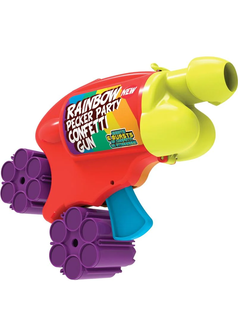 Rainbow Pecker Party Confetti Gun Fun Adult Celebration Toy