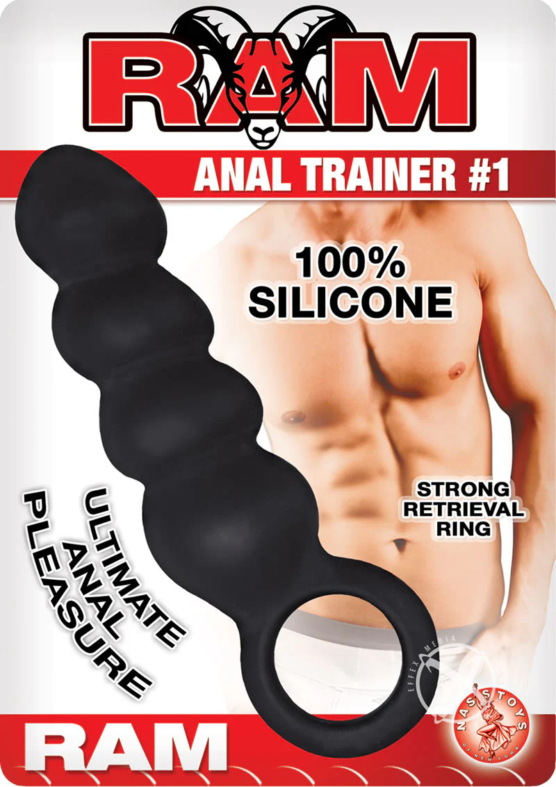 RAM Anal Trainer #1 Silicone Beaded Anal Probe with Retrieval Ring - Image 2
