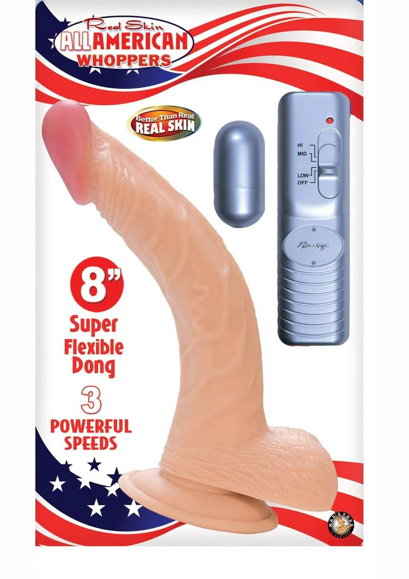 Real Skin All American Whoppers Vibrating Dildo with Balls - Image 6