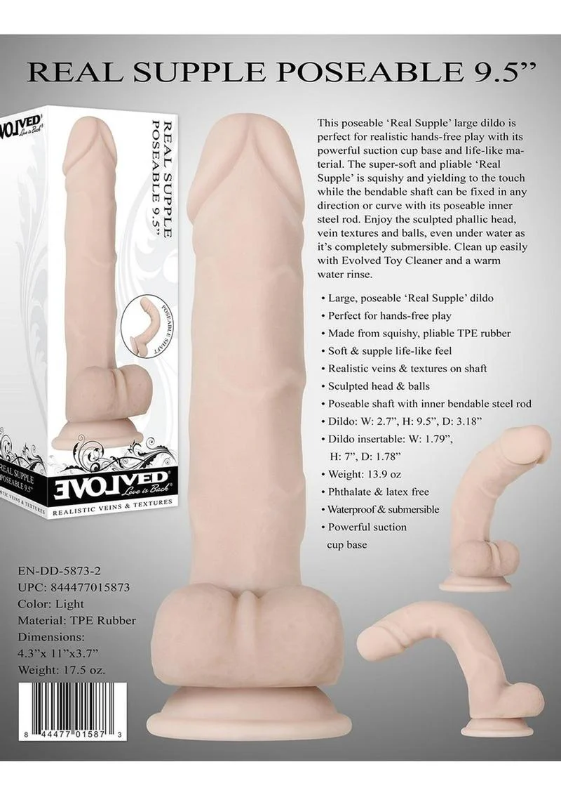 Real Supple Poseable Dildo with Balls - Image 6
