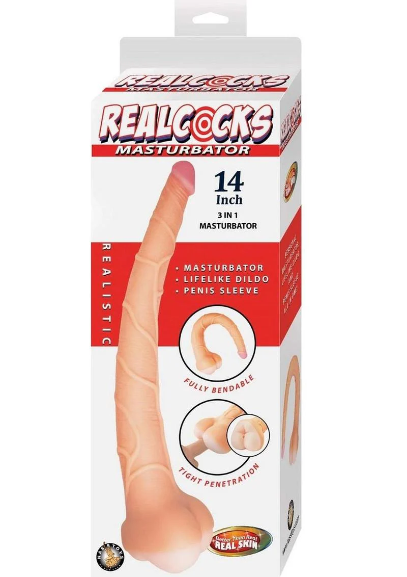 RealCocks 14 Inch 3-in-1 Masturbator Lifelike Dildo And Penis Sleeve - Image 4