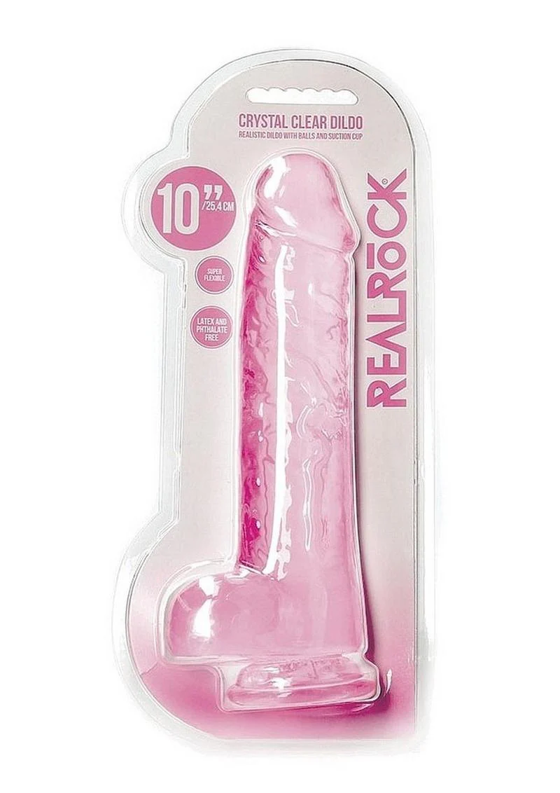 RealRock Crystal Clear Realistic Dildo with Balls - Image 6
