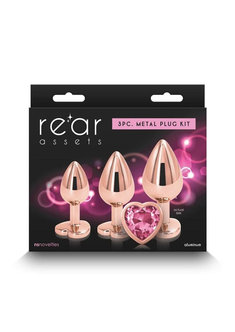 Rear Assets 3 Piece Metal Plug Kit Rainbow Aluminum with Gem Base - Image 10