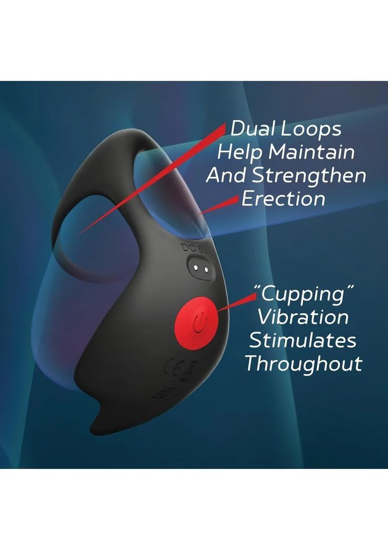 Red Dot V3 Rechargeable Silicone Vibrating Cock Ring with Remote Control - Image 2