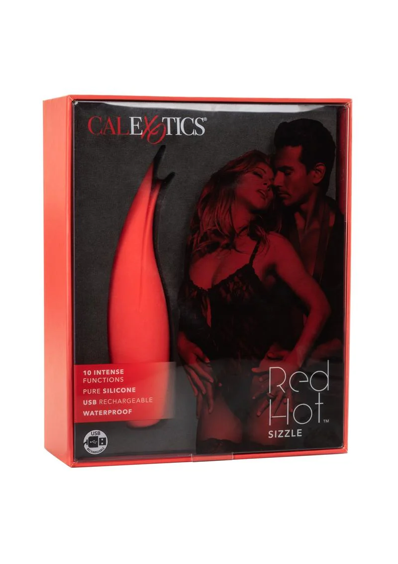 Red Hot Sizzle Rechargeable Silicone Vibrator for Clitoral Stimulation - Image 4