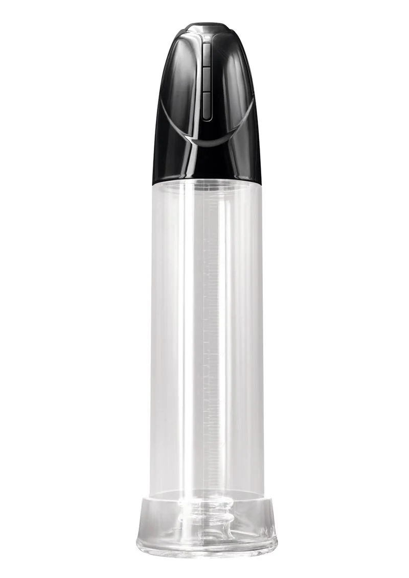Renegade IQ Rechargeable Penis Pump Clear Cylinder with Black Cap