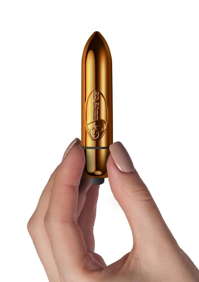 RO 80MM Single Speed Champagne Bullet Vibrator - Image 2