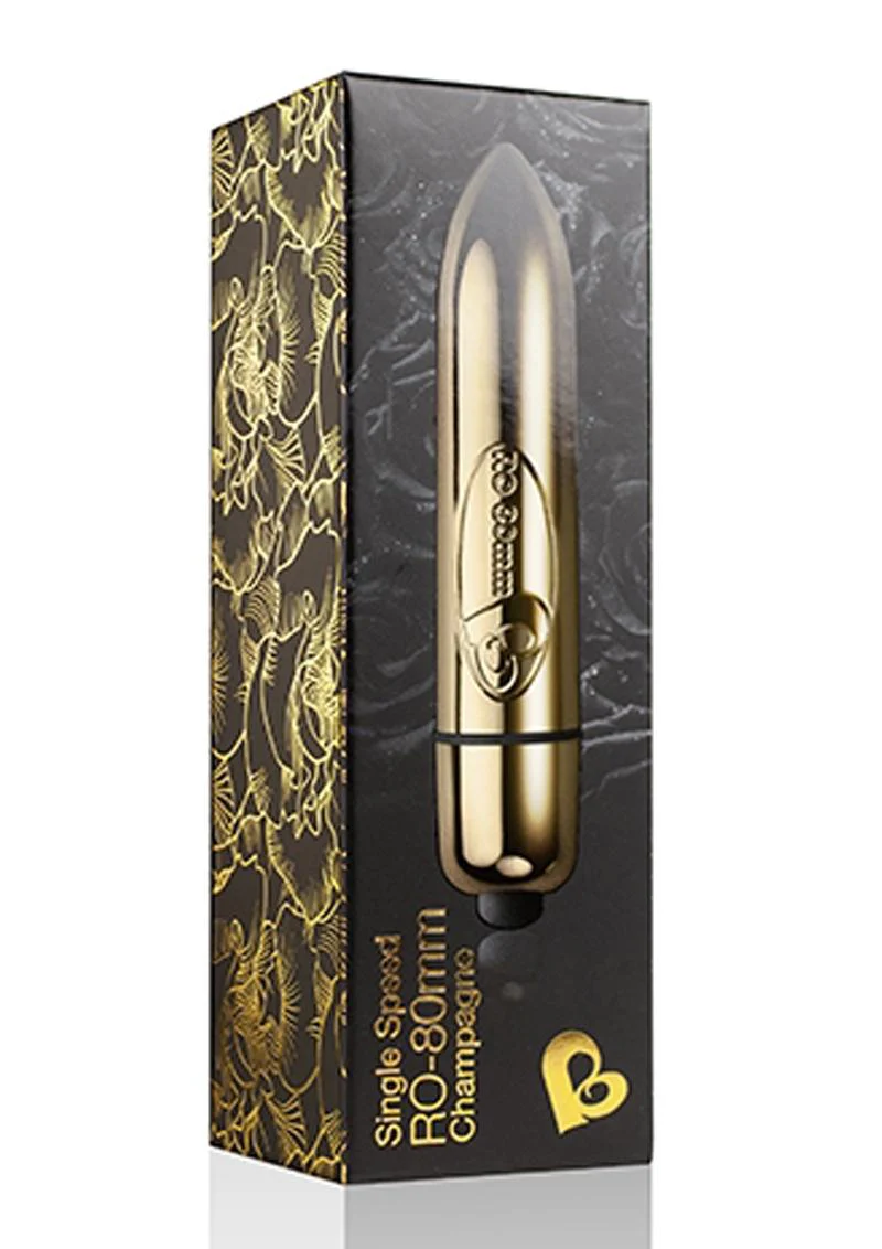 RO 80MM Single Speed Champagne Bullet Vibrator - Image 3