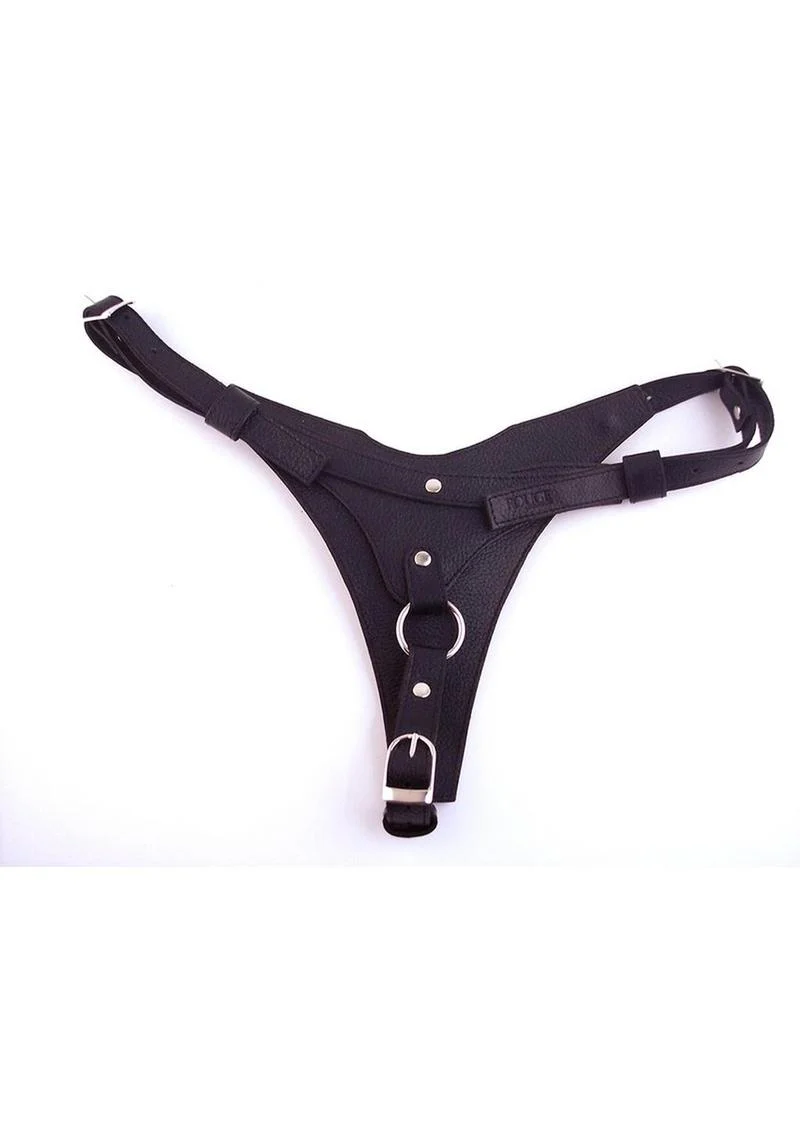 Rouge Leather Female Dildo Harness Adjustable Strap-On for Comfort - Image 2