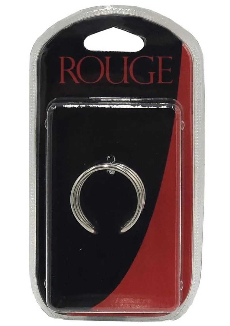 Rouge Stainless Steel Triple Wire Glans Ring Premium Silver Design - Image 4