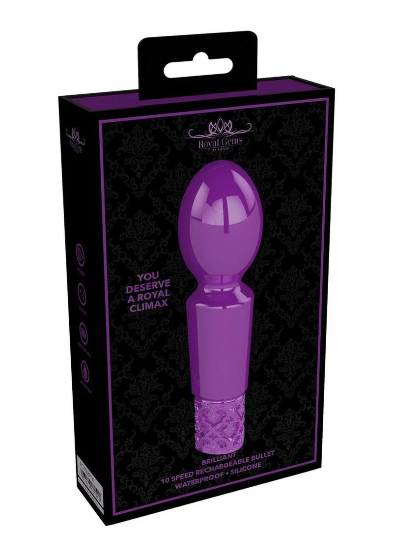 Royal Gems Brilliant Silicone Rechargeable Bullet Vibrator - Image 3