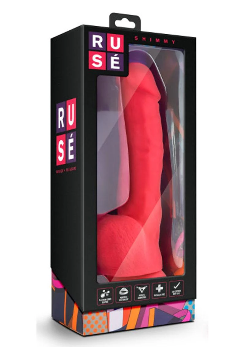Ruse Shimmy Silicone Dildo with Balls 8.75 Inch Suction Base - Image 4