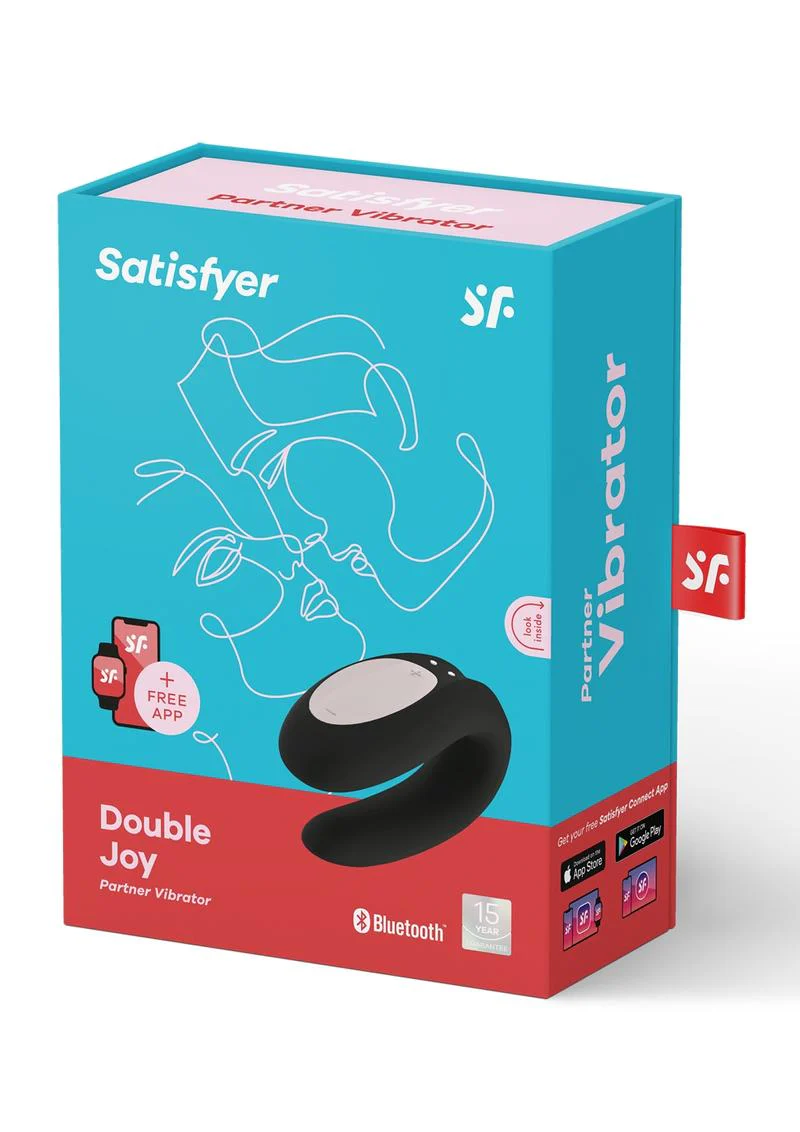 Satisfyer Double Joy Rechargeable Silicone Bluetooth Partner Vibrator - Image 11