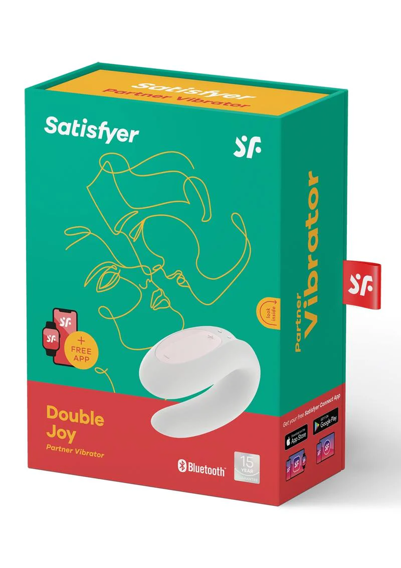 Satisfyer Double Joy Rechargeable Silicone Bluetooth Partner Vibrator - Image 12