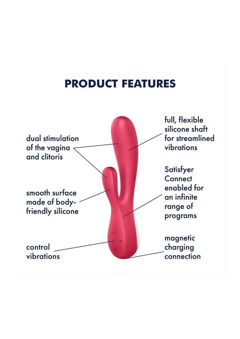 Satisfyer Mono Flex Silky Silicone Rabbit Vibe With Flexible Design - Image 4