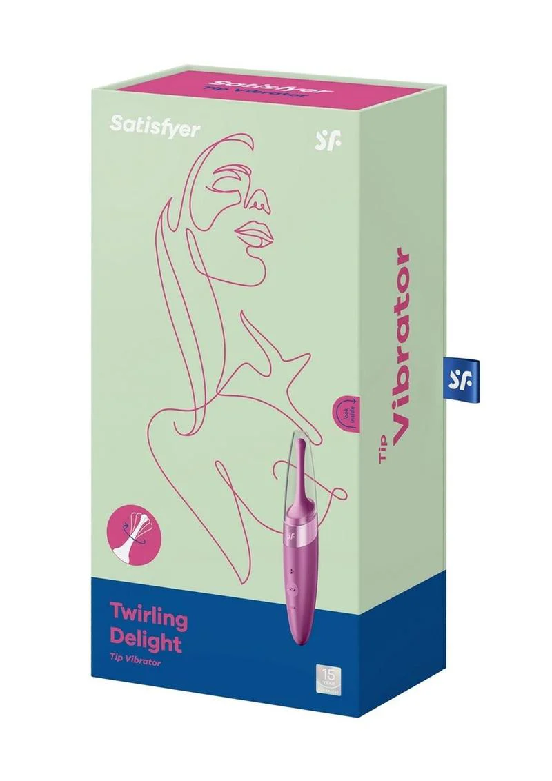 Satisfyer Twirling Delight Tip Vibrator Rechargeable Stimulator in Berry - Image 10