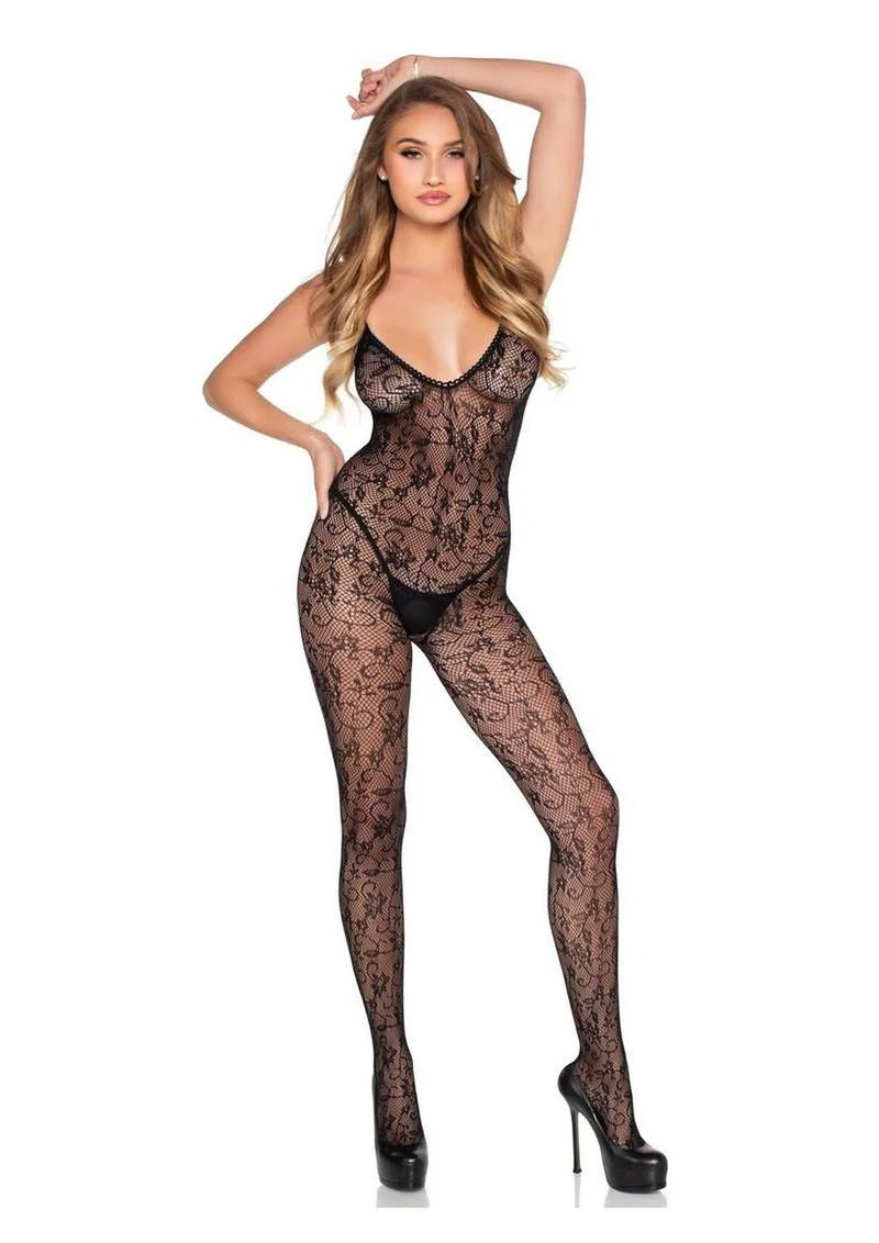 Scalloped Crotchless Lace Lingerie Jumpsuit - Image 3