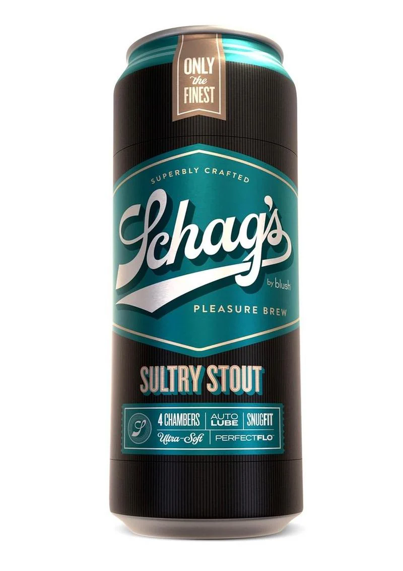Schag's Sultry Stout Pleasure Brew Ultra-Soft Beer Can Stroker