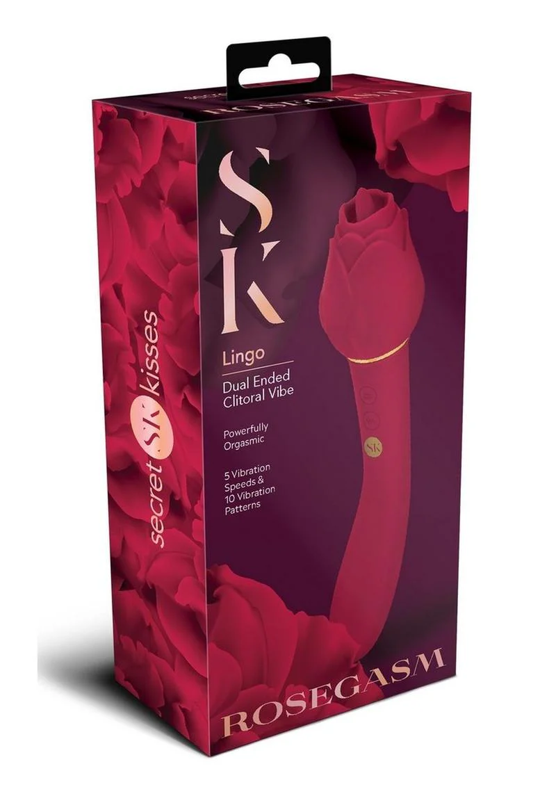 Secret Kisses Rosegasm Lingo Dual-Ended Clitoral Vibrator - Image 3