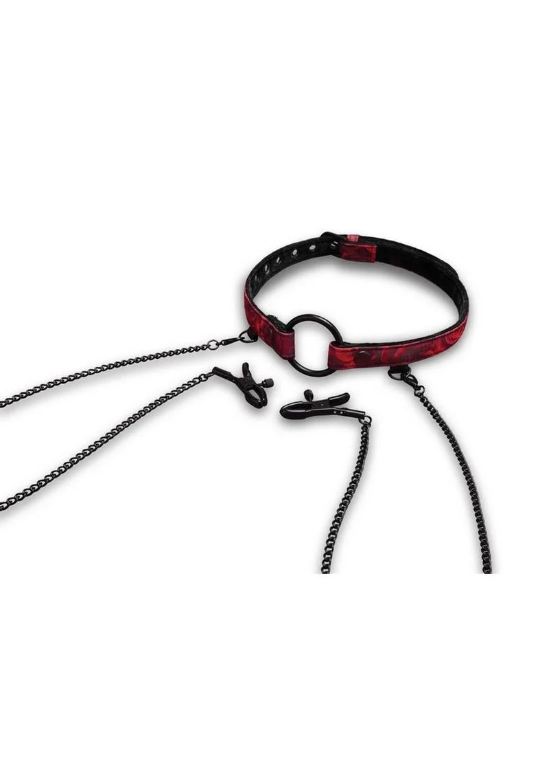 Secret Kisses Rosegasm Open Mouth Gag Nipple Clips