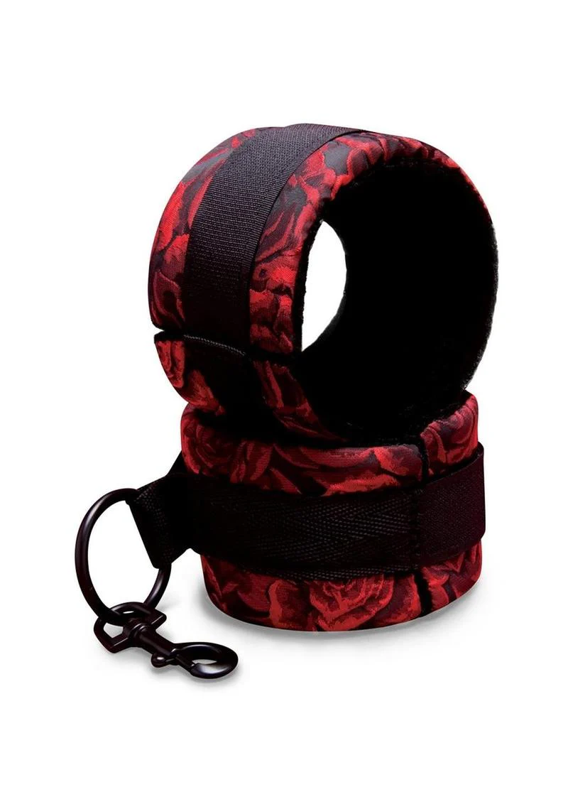 Secret Kisses Rosegasm Soft Bondage Handcuff Restraints Satin Blindfold