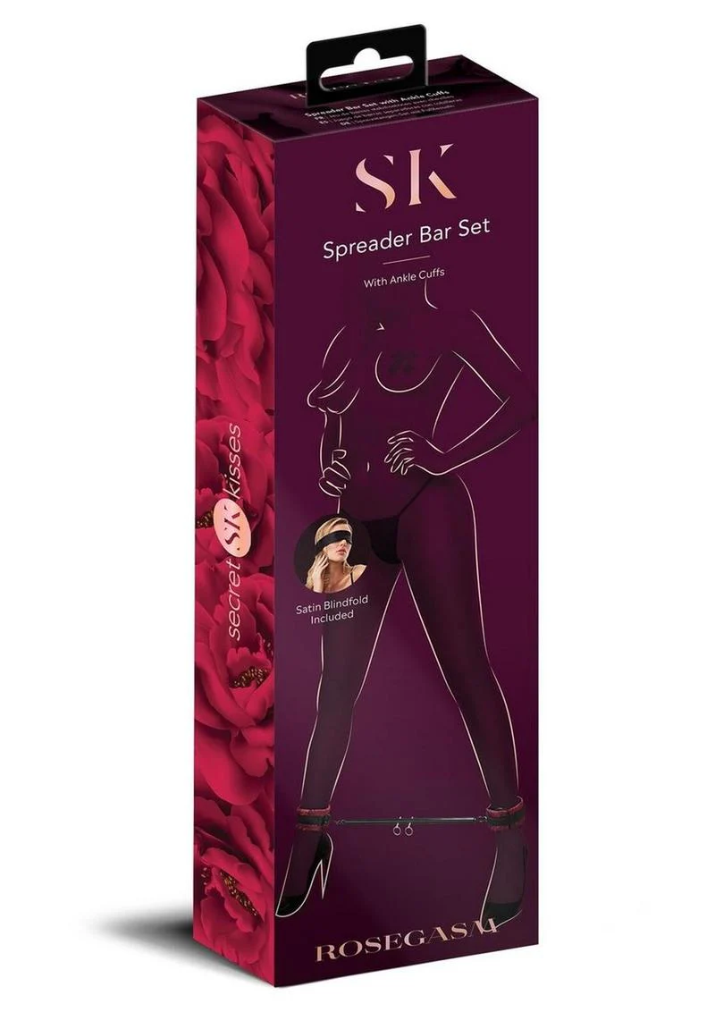 Secret Kisses Rosegasm Spreader Bar Set with Ankle Cuffs and Blindfold - Image 2