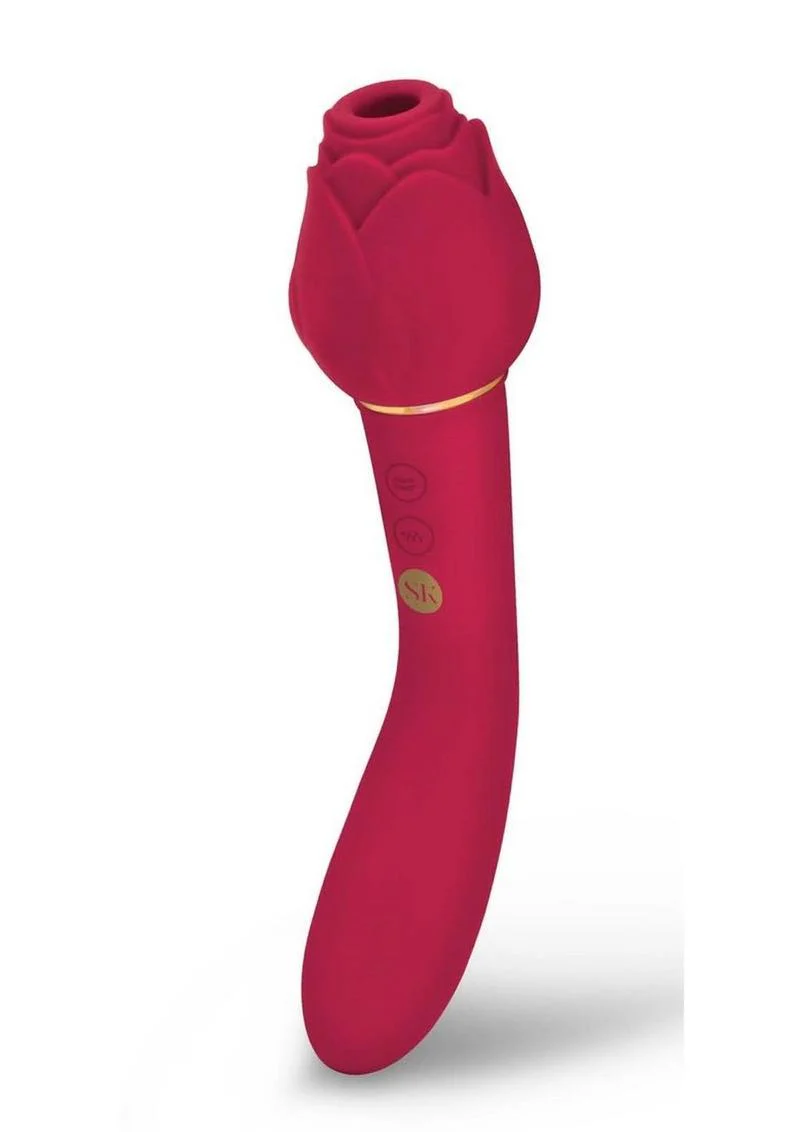 Secret Kisses Rosegasm Twosome Dual-Ended Silicone Suction Vibrator