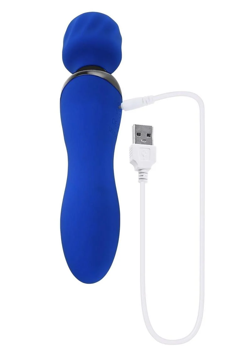 Selopa Blue Belle Silicone Rechargeable Dual End Vibrating Wand - Image 3